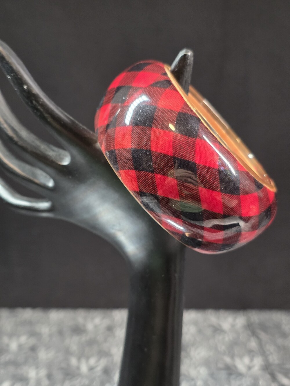 Chunky Buffalo Plaid Lucite Bangle Braclet